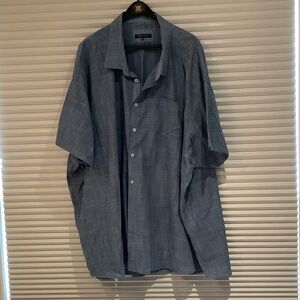 Short-Sleeve Button-Down Shirt - Blue Plaid